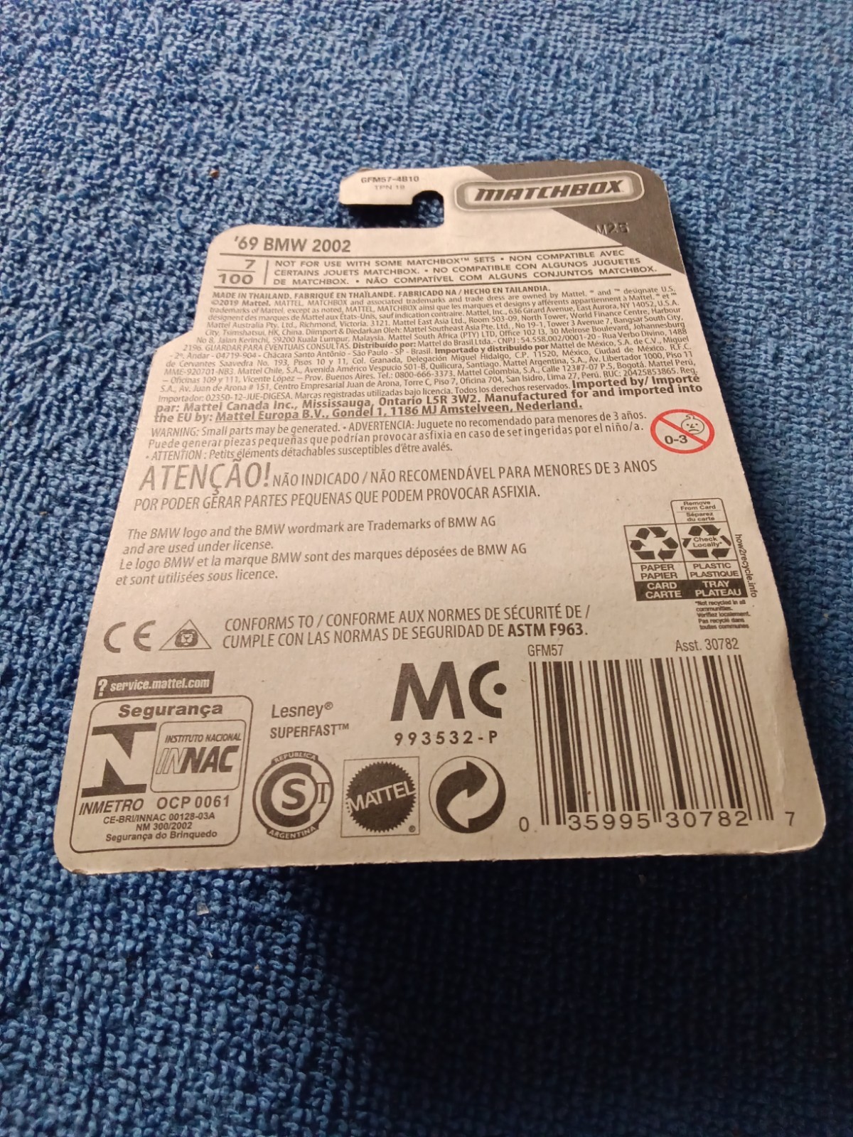 2019 Mattel Matchbox 50th Anniversary Superfast Gold Series 3/6 ‘69 BMW 2002 NIP