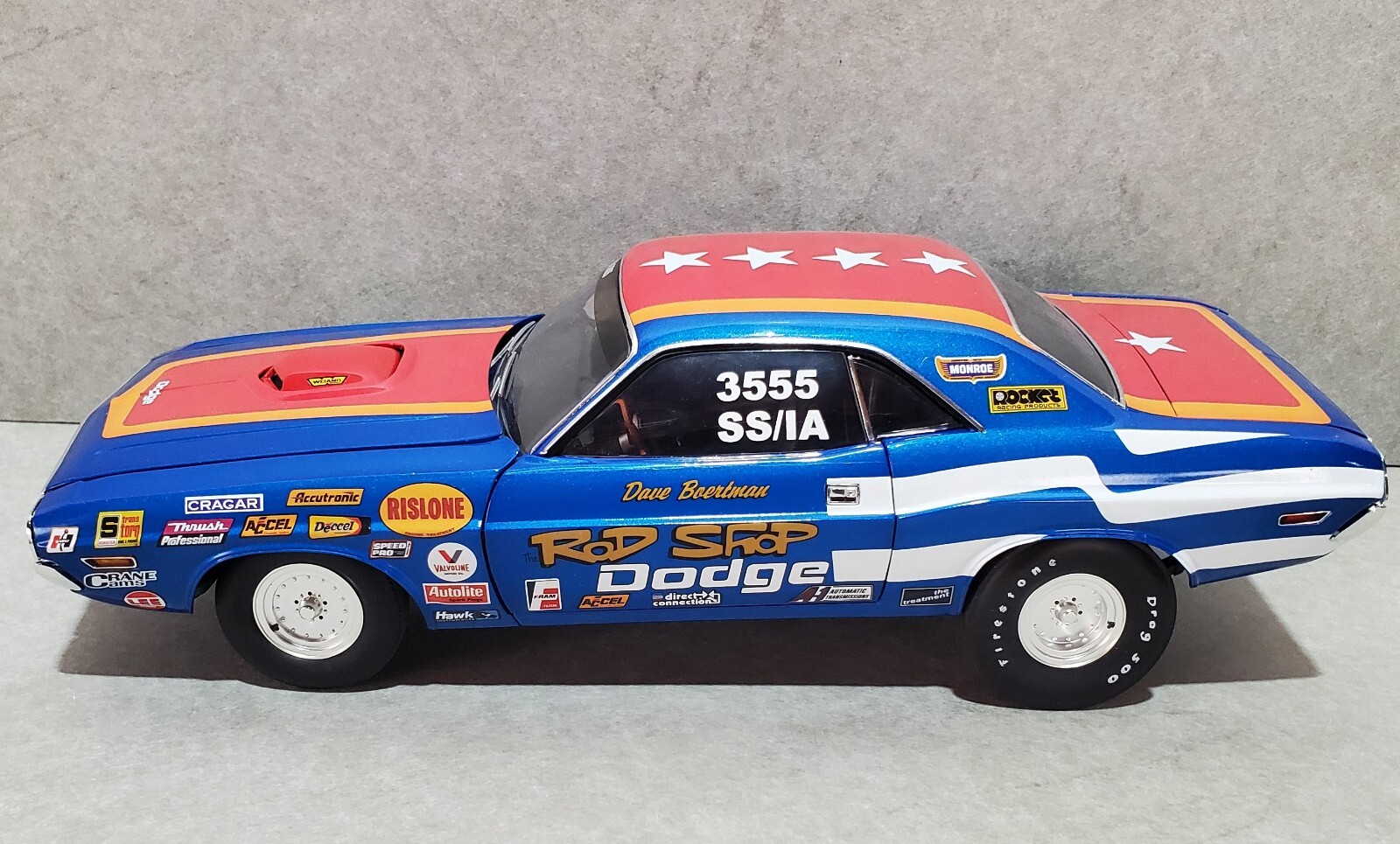 ROD SHOP 1971 CHALLENGER SUPER STOCK 1:18 #A1806028AA – 1 OF 300 by ATOMIC AUTO