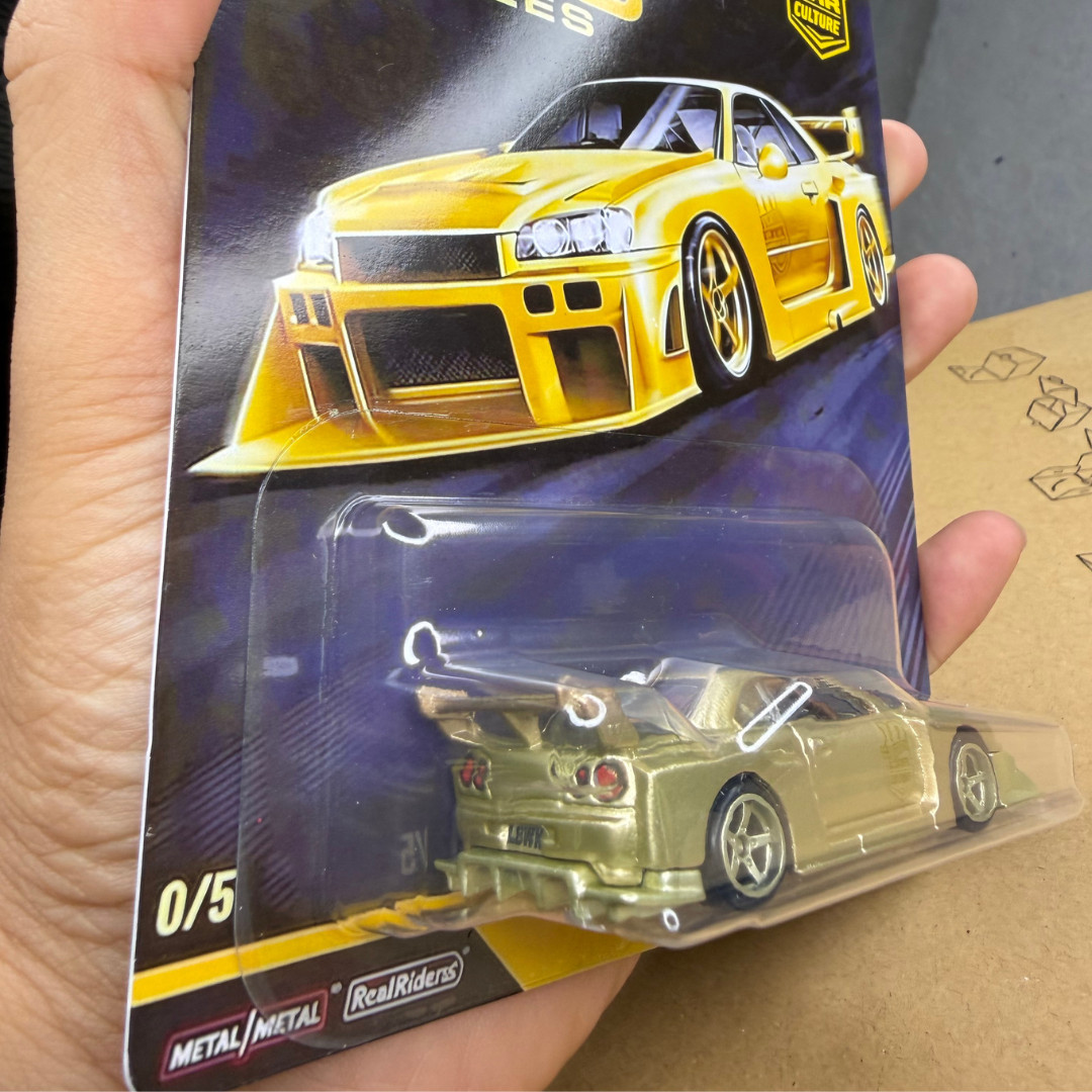 Hot Wheels Aero Styles Gold LBWK LB-ER34 Super Silhouette (Custom CHASE Diecast)