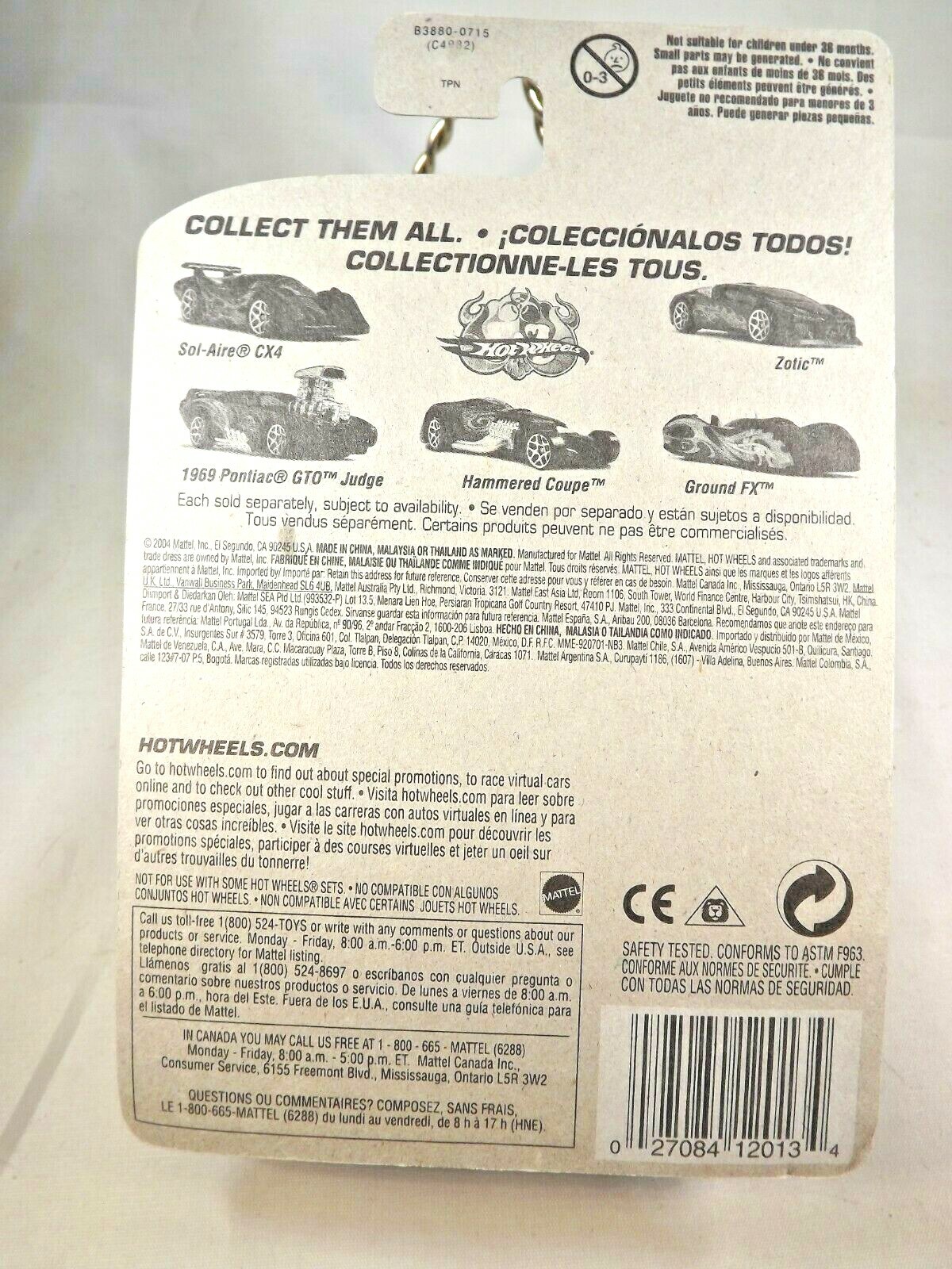 2004 Hot Wheels #159 Autonomicals 2/5 ZOTIC Black w/Green SB Spoke Whls Thailand