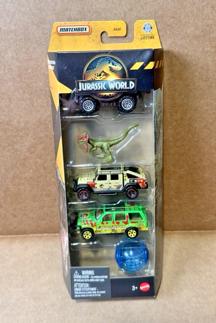 Matchbox Jurassic World 2026 E Case 5-Pack – Complete Set of 5 (JGL60-979E)