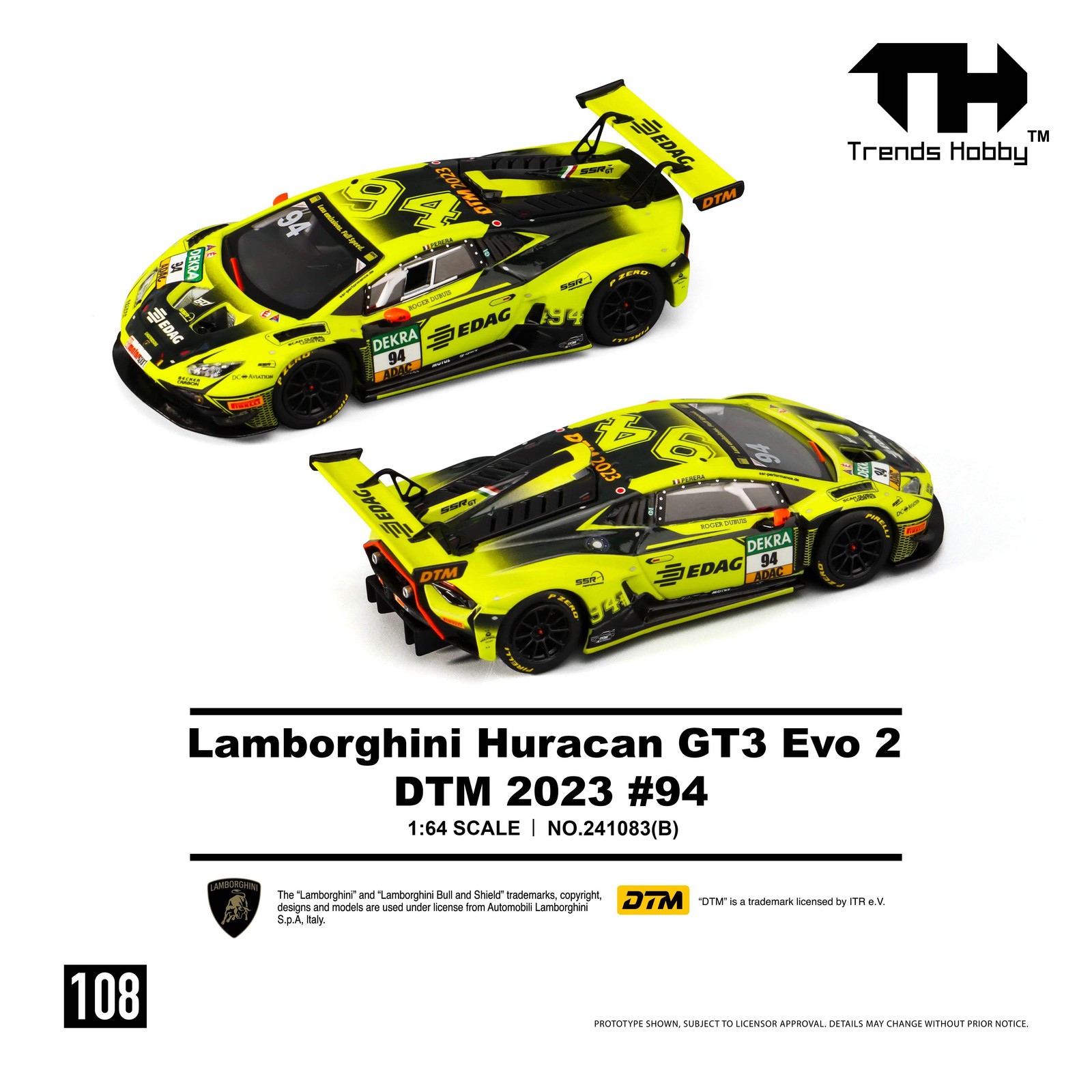 Trends Hobby 1/64 Lamborghini Huracan GT3 Evo 2 DTM 2023 No.94