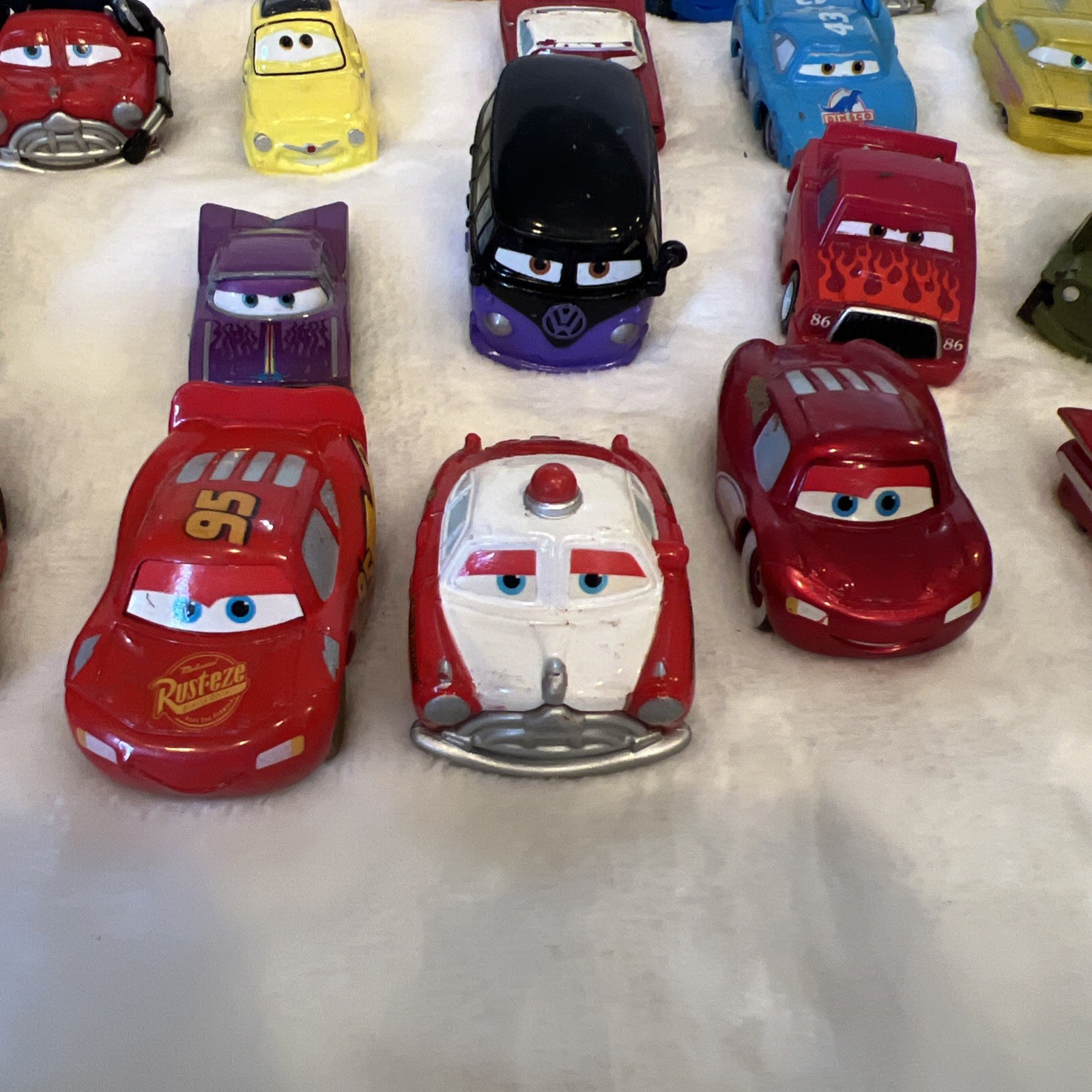 Disney Pixar Cars Mini Racers Diecast Mattel Lot of 33 – 1:87 Scale Played With
