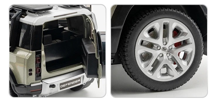 1:18 Land Rover Defender 110 Diecast Model Car Toy Collectible Sound Light Gift