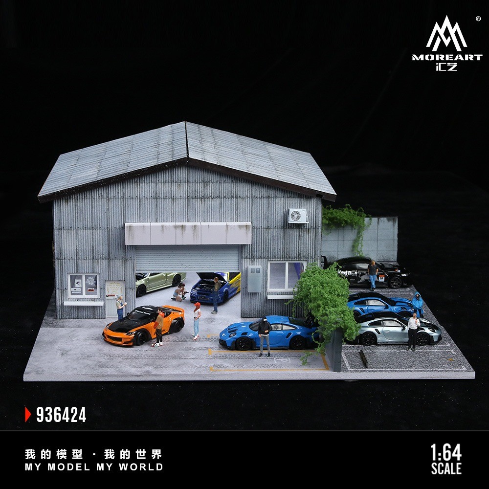 1/64 Scale Diorama Parting Lot Mode LED Lighting Car Display Case Scene Decor US