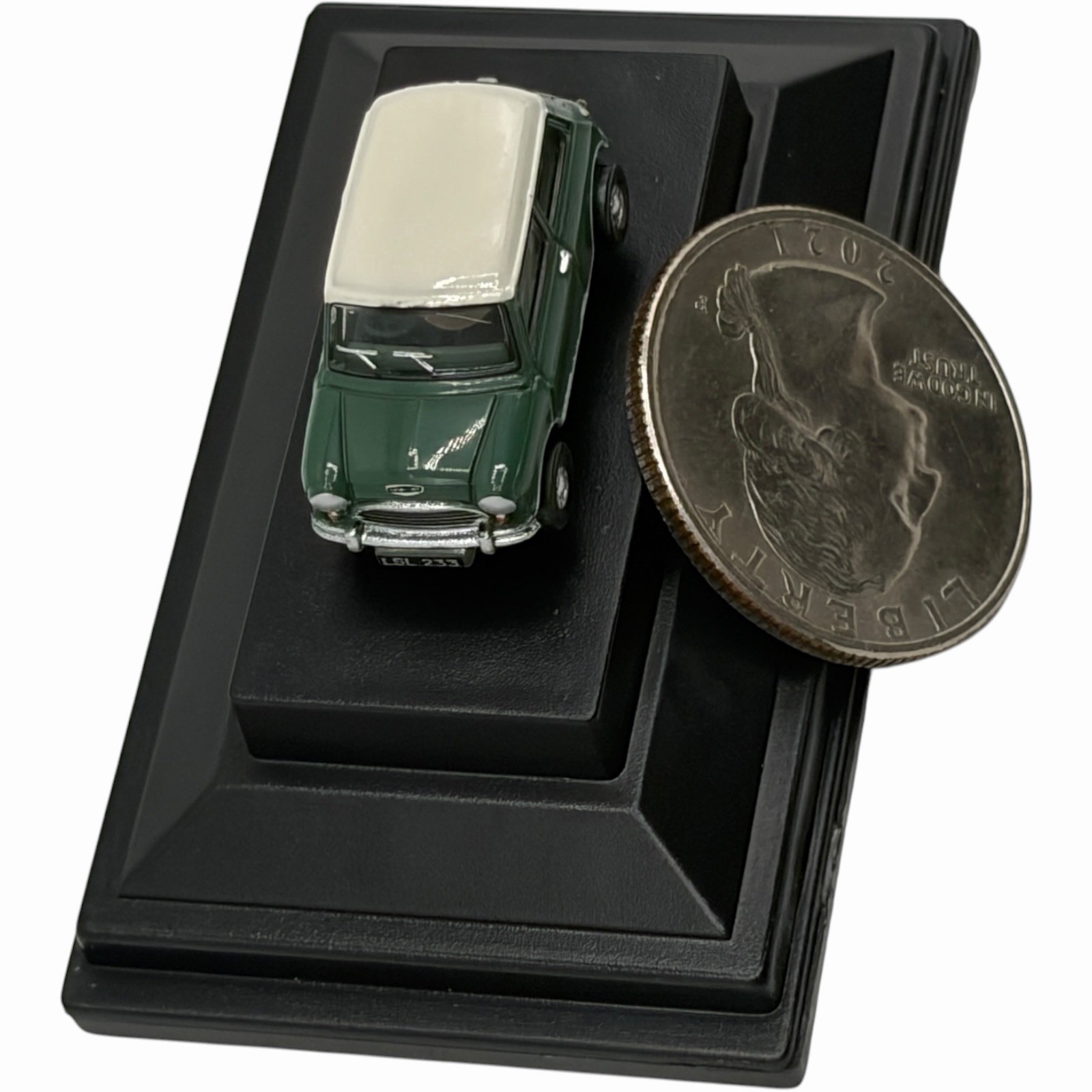 Austin Mini Cooper Almond Green with White Roof Diecast car 1:120 Scale Oxford