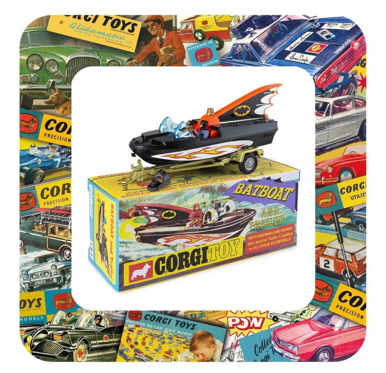 CORGI BATBOAT AND TRAILER RE-ISSUE 2025 WITH BOX NUMBER 107 with CERTIFICATE