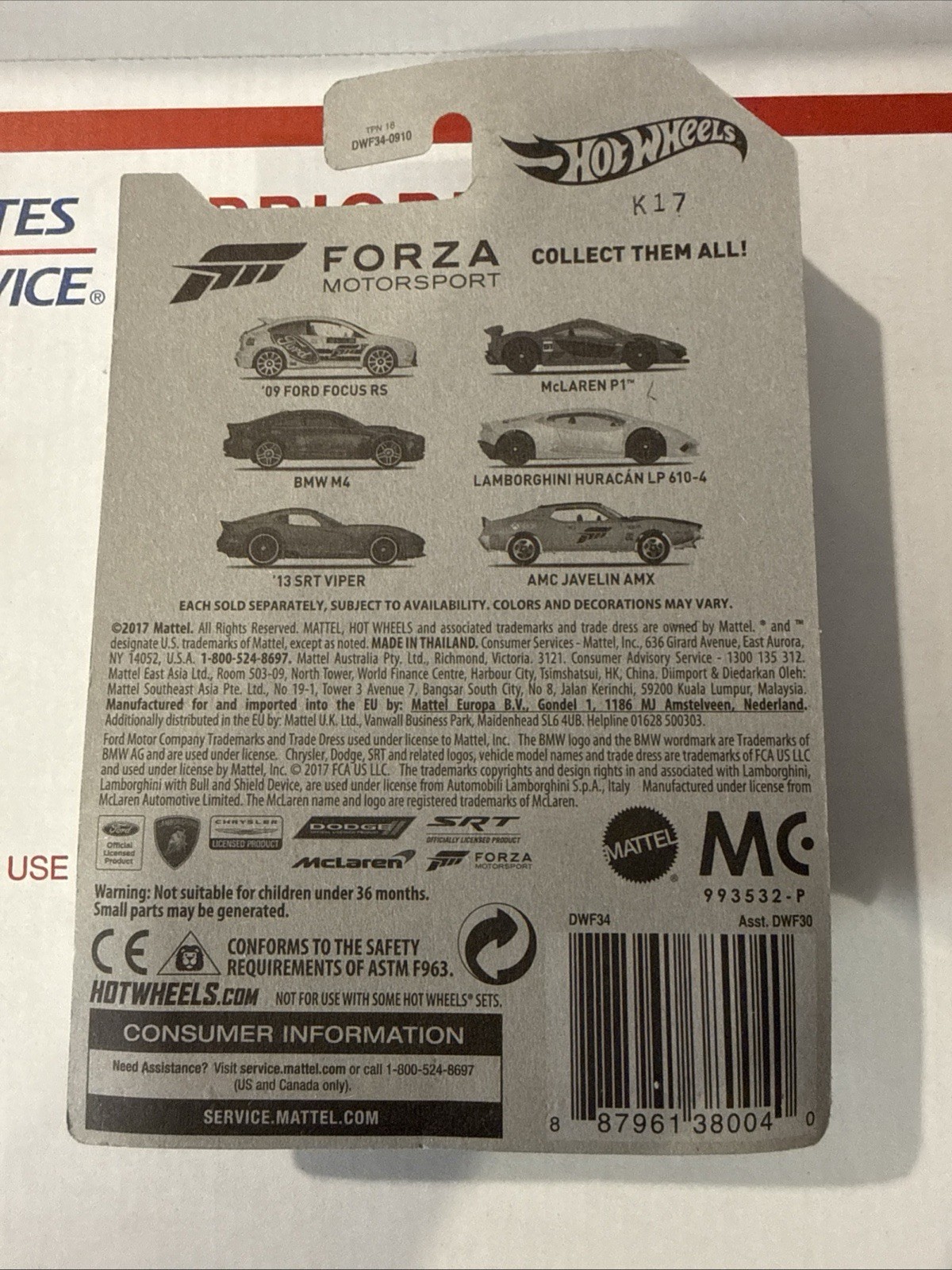 Hot Wheels 2017 Forza Motorsport BMW M4 Black C7