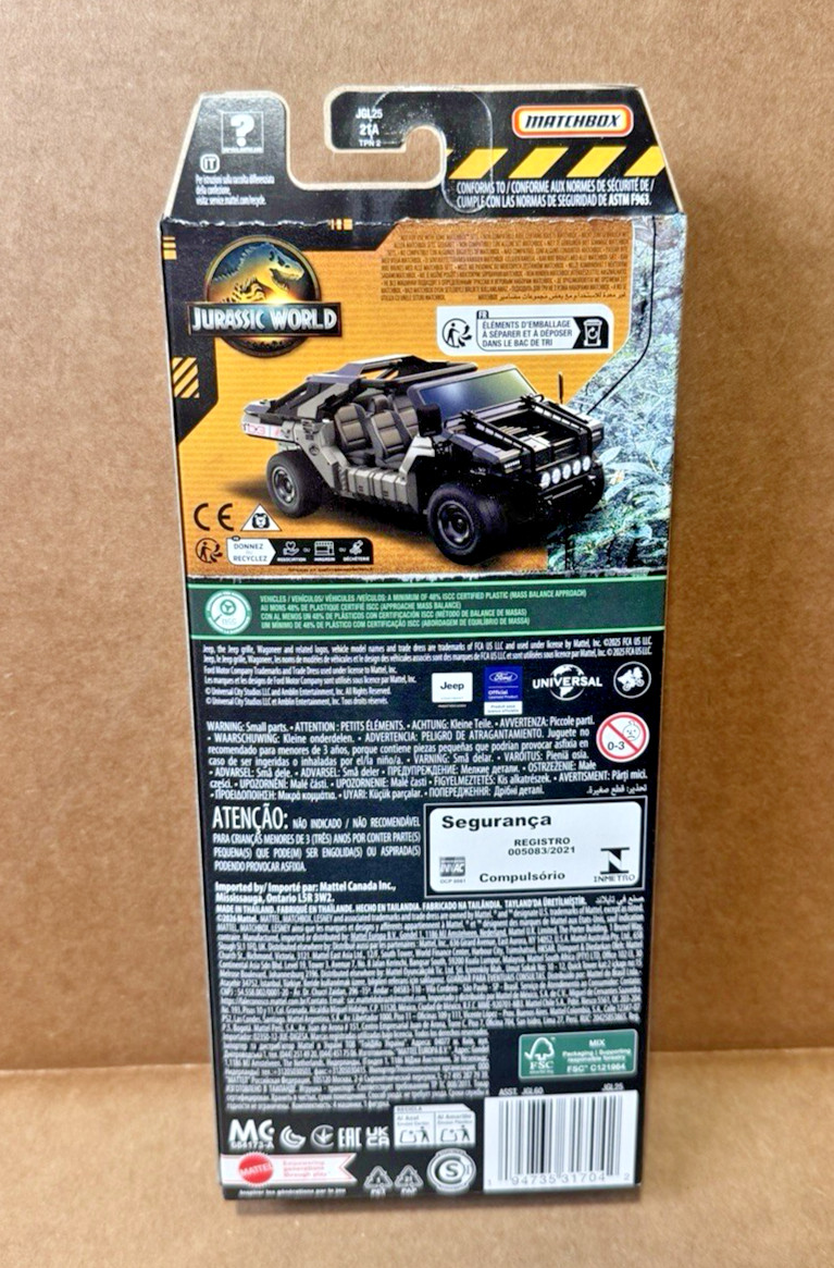 Matchbox Jurassic World 2026 E Case 5-Pack – Complete Set of 5 (JGL60-979E)