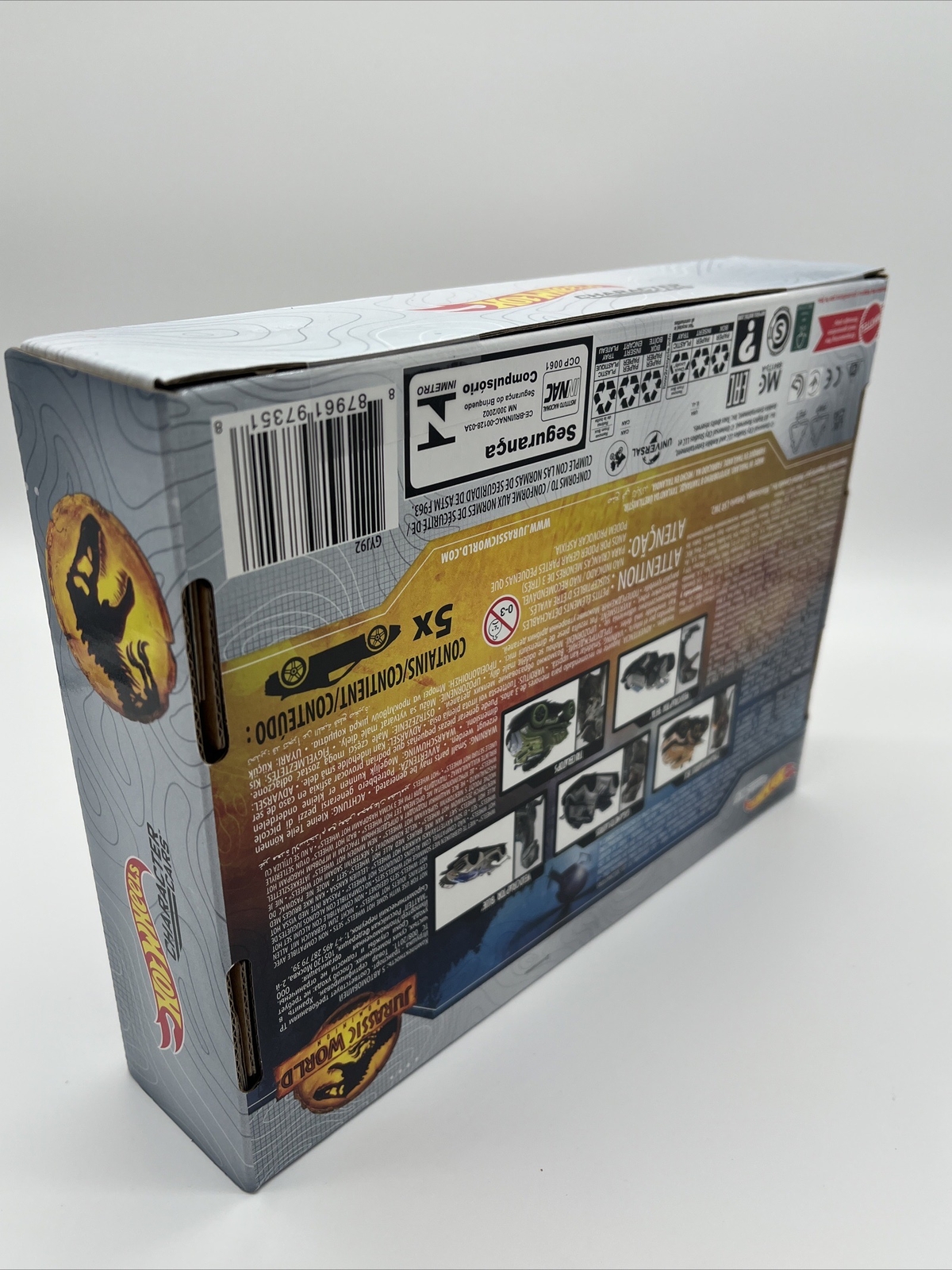 NEW Hot Wheels Character Cars 5 Pack Jurassic World Dominion Collectible Box Set