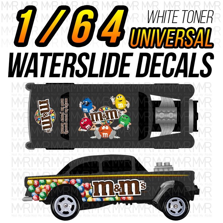 1/64 Scale SKITTLES M&M TOOTSIE White Toner Universal WaterSlide Decals for Hot