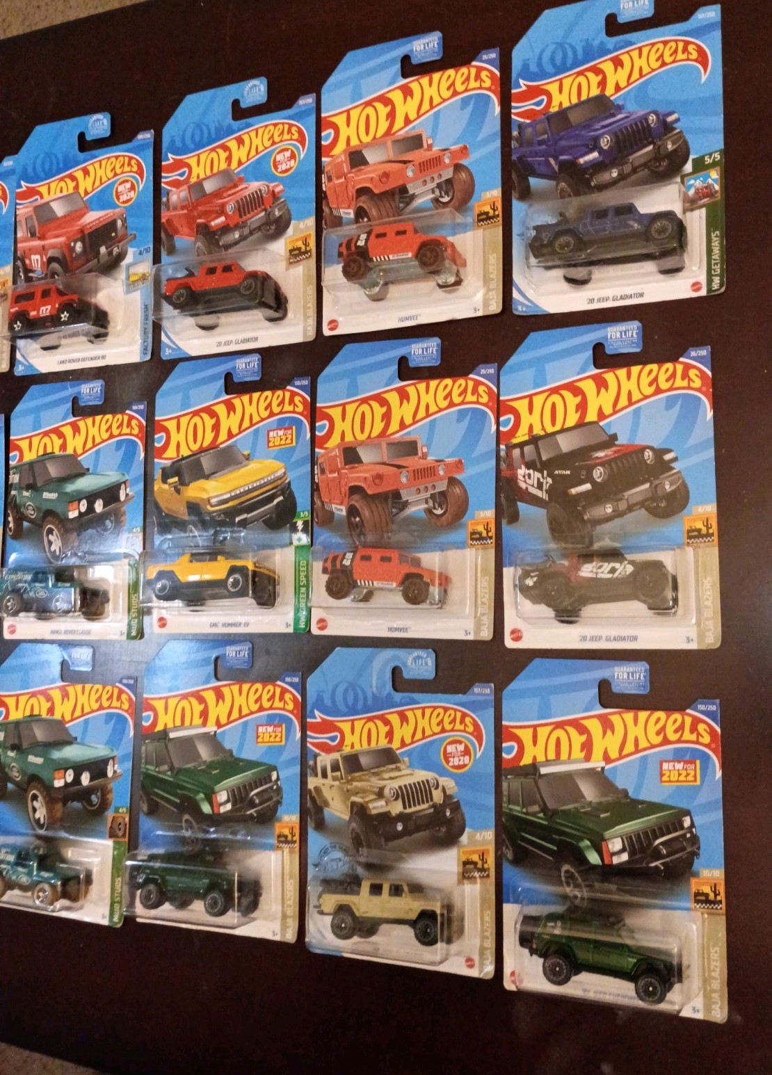 Lot of 12 Hot Wheels Land Rover Range Rover Velar and Jeep Factory Fresh