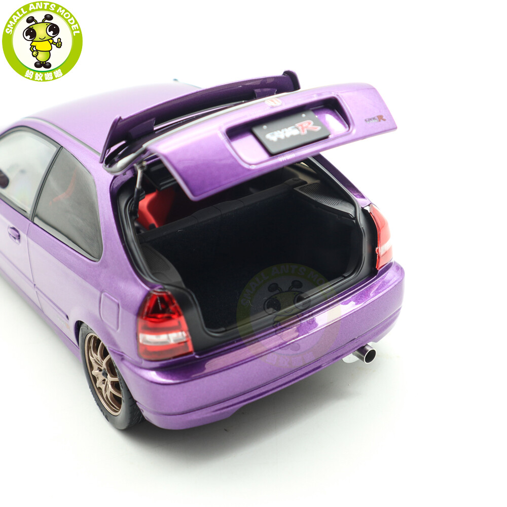 1/18 MOTORHELIX Honda CIVIC Type R EK9-120 Purple MF10 Wheels Diecast Model Car