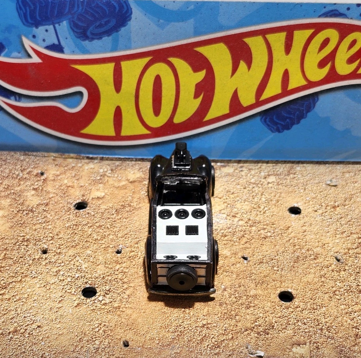 1/64 Custom Made Hot Wheels 40s “Woodie” Panel Delivery Van Black