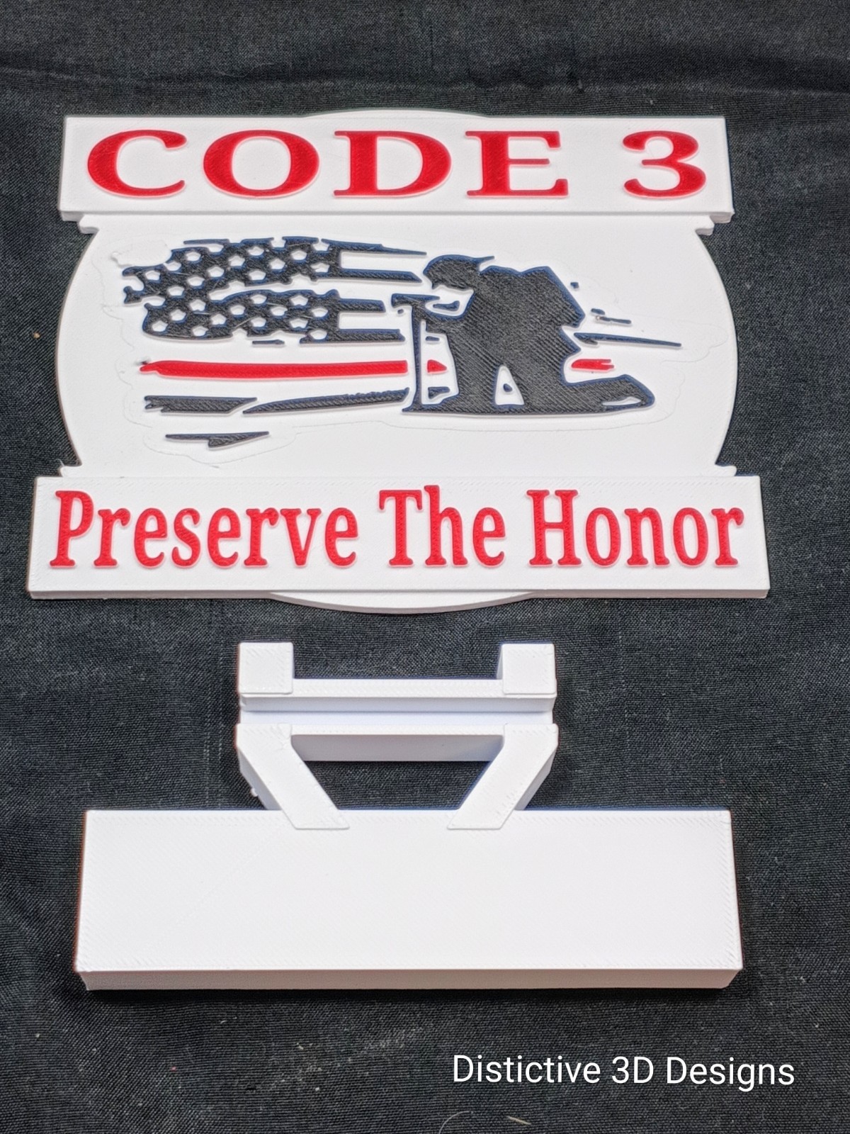 Code 3 Collectibles Display Plaque + Stand ” PRESERVE THE HONOR” USA MADE