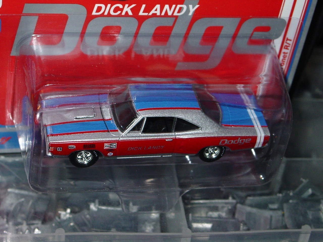 AUTO WORLD 1968 DODGE CORONET R/T DICK LANDY MOPAR MUSCLE CAR -Sliver, MIP