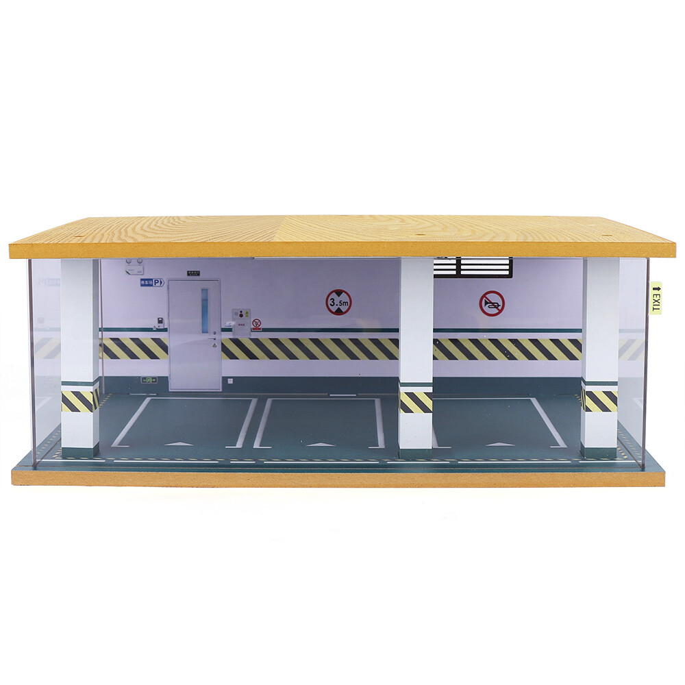 1/24 Scale Diecast Car Garage Display Case Simulation Car Garage Model Cover