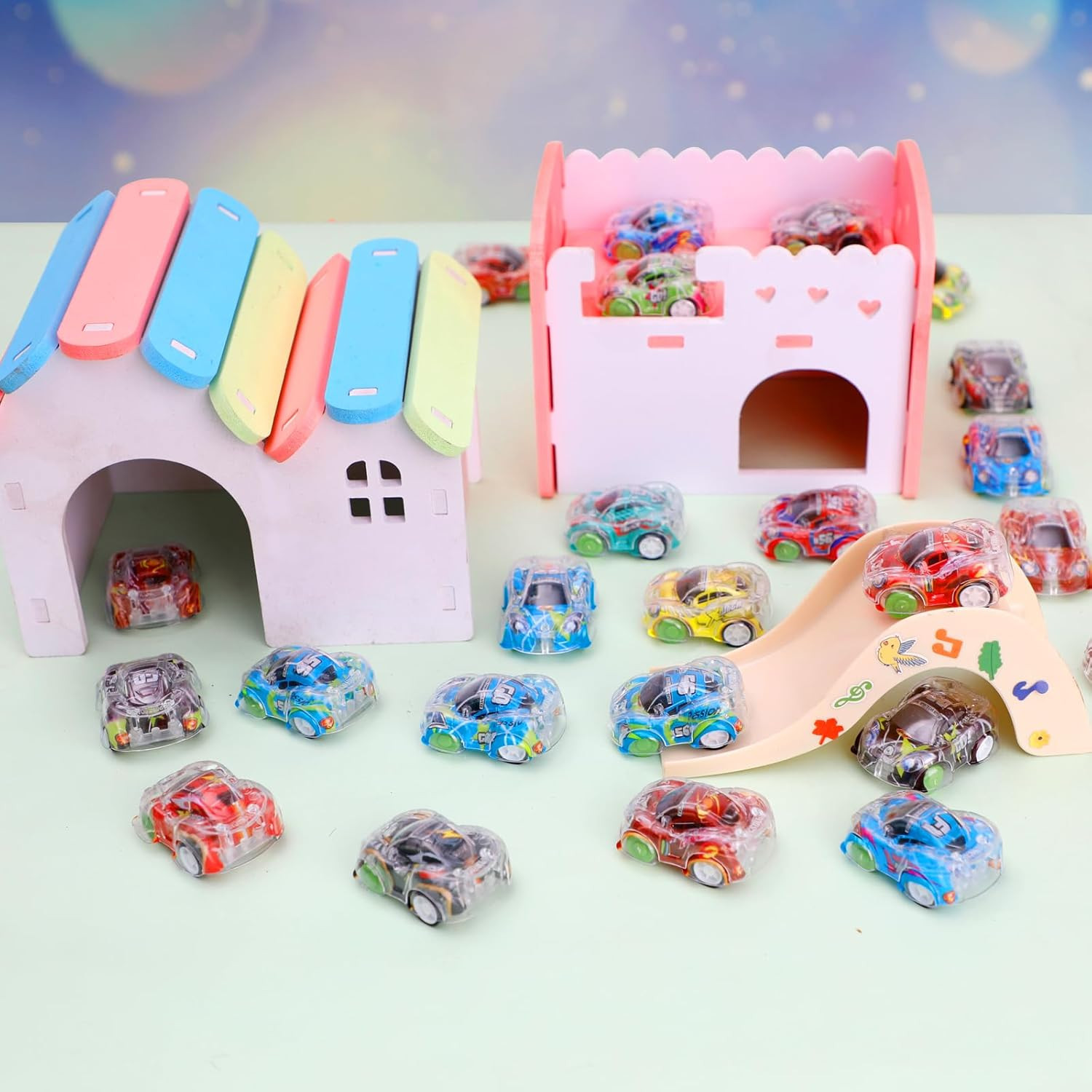 50 Pcs Mini Pull Back Cars, Small Race Car Toys Bulk Party Favors for Kids 4-8 8
