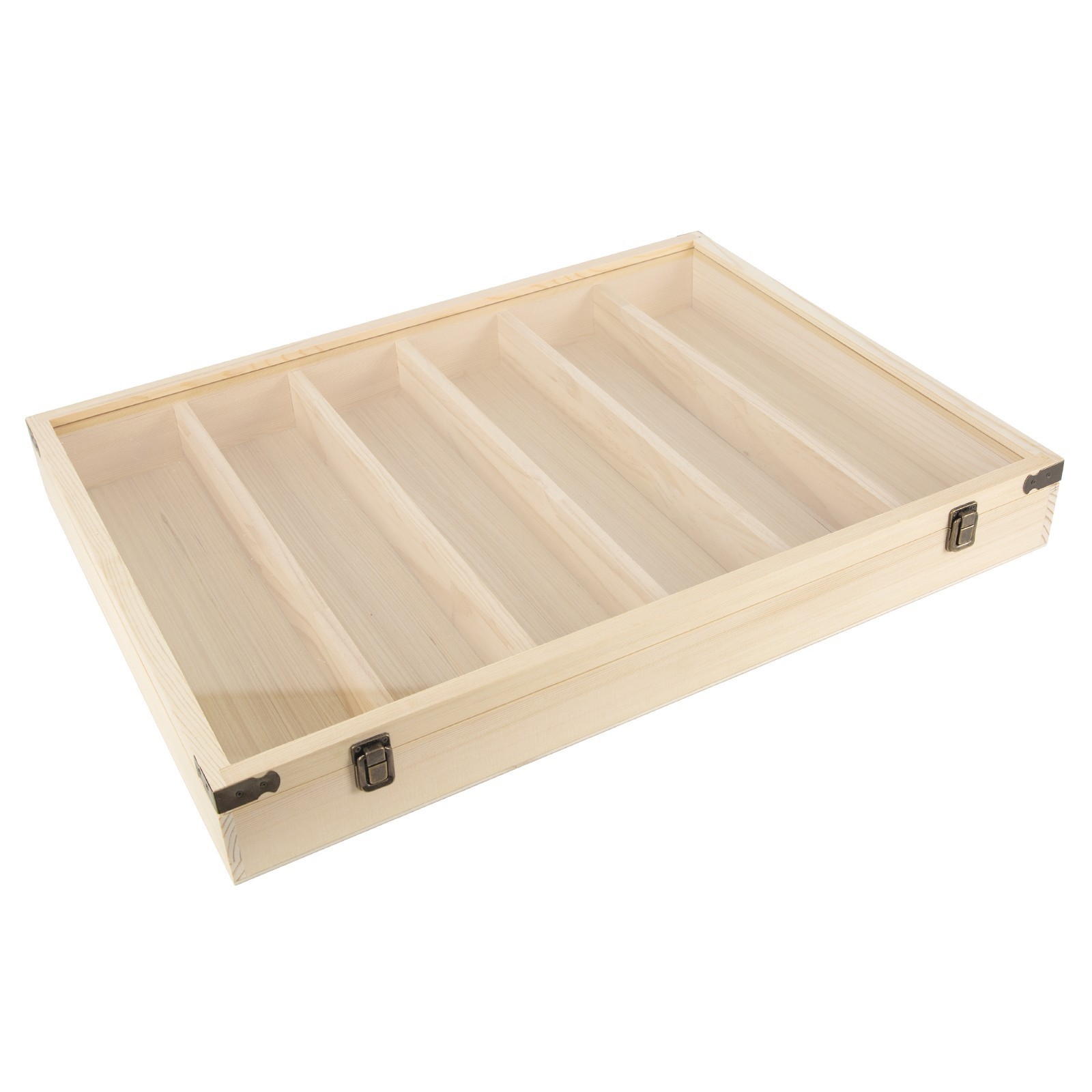 6-Tiers Wooden Wall Display Case Lockable Cabinet for Model Toy Collection Stand