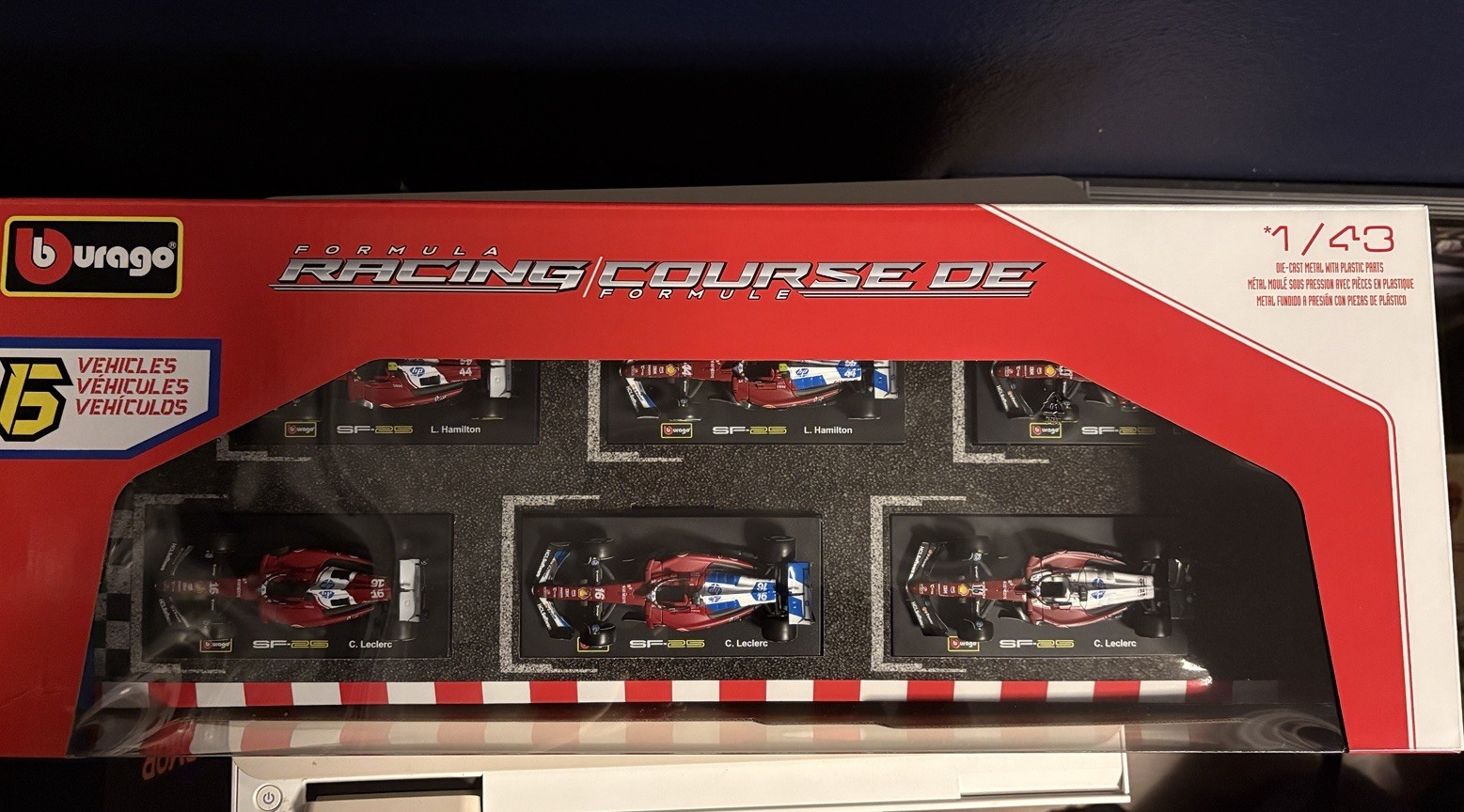 Burago 1:43 Scale Ferrari Formula F1 Die Cast Racing Car 6-pack Set New In Box