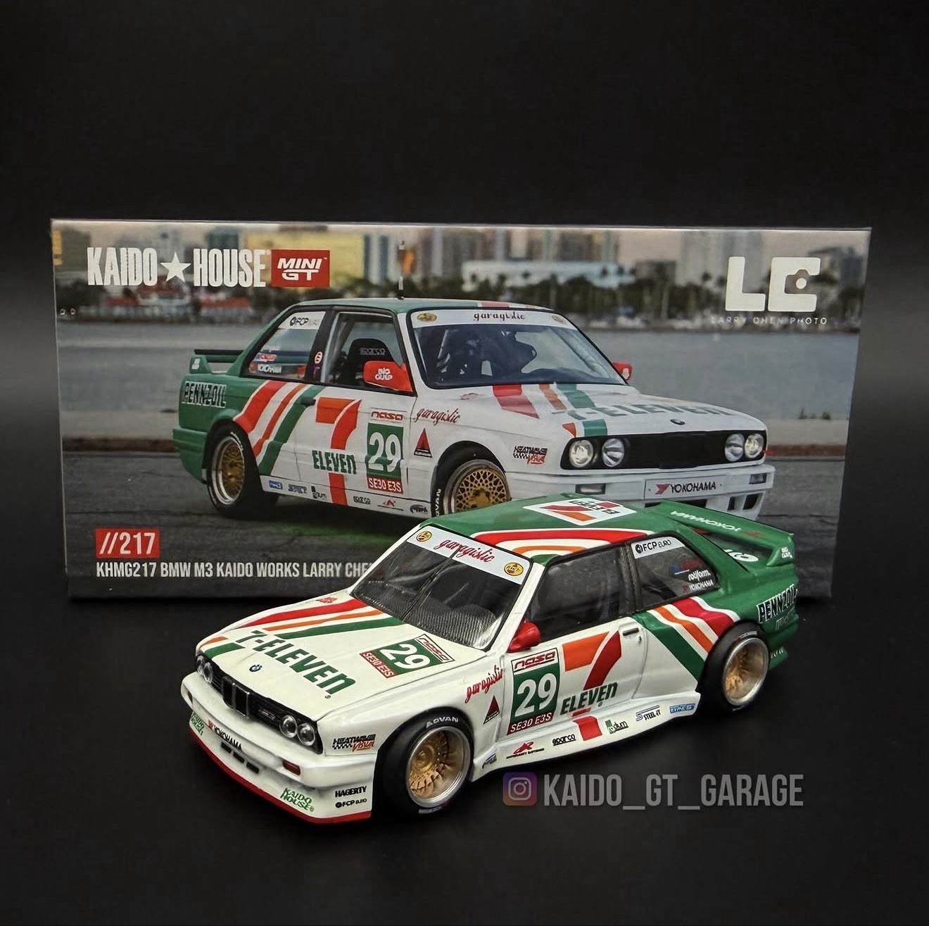 Kaido House x Mini GT BMW M3 Kaido Works Larry Chen Photo V1 7-11 KHMG217 Sealed