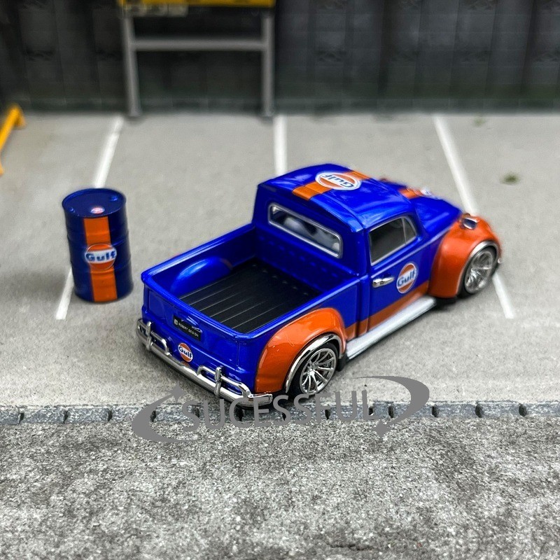 1:64 Volkswagen Beetle Pickup Gulf Livery Alloy Diecast Car Model In Stock