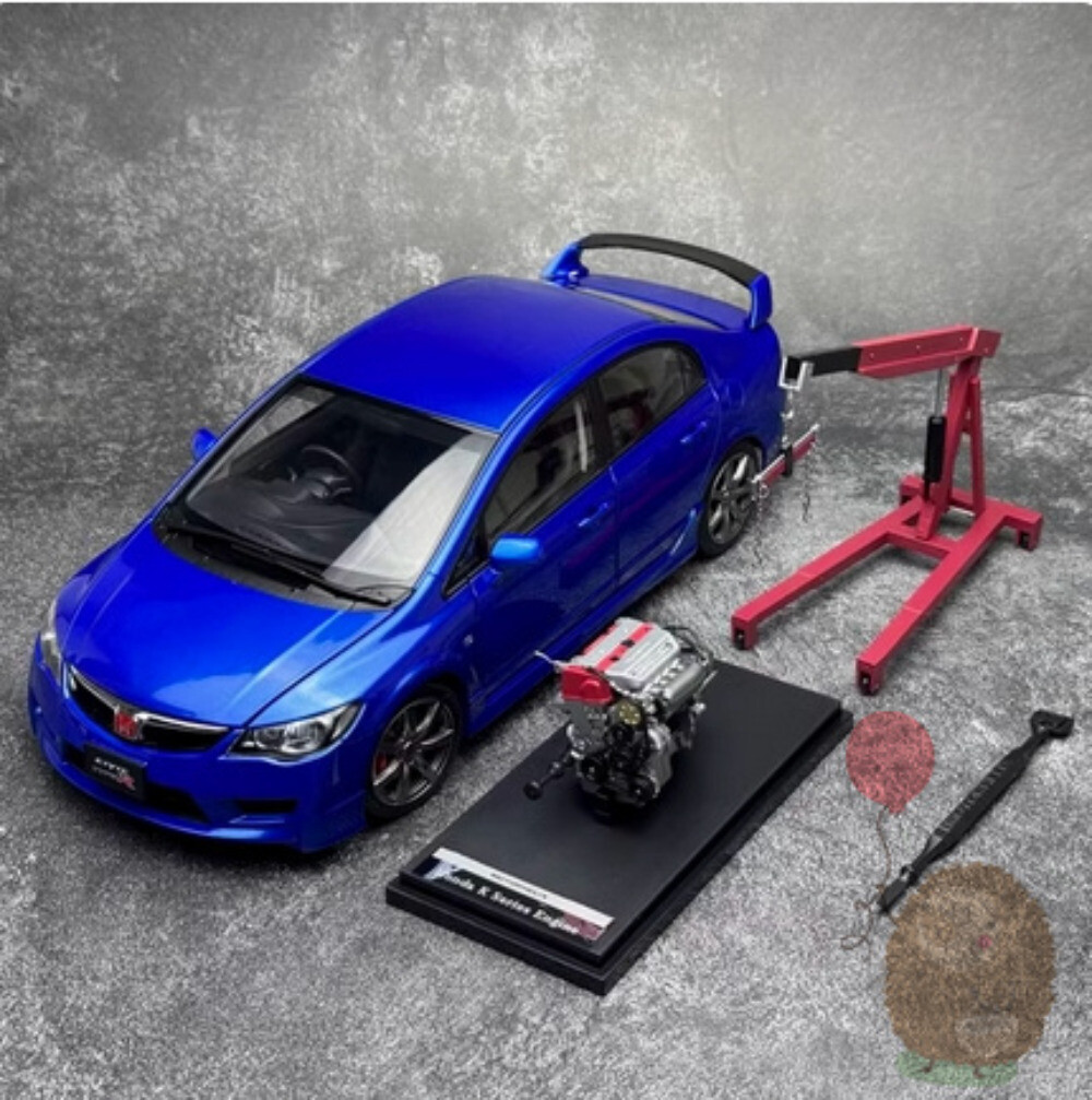 MH 1/18 Honda Civic Type R（FD2）2007 Early Version Diecast Model Car Hobby Gifts