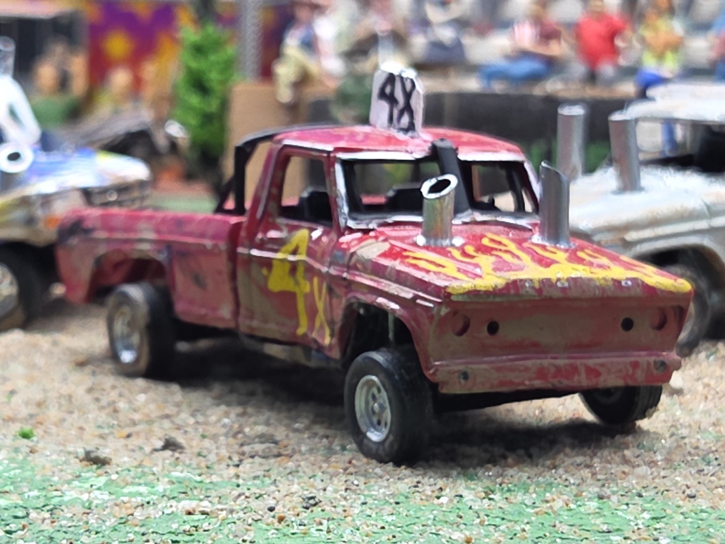 DEMO DERBY CUSTOM DEMOLITION Truck #4X 1979 FORD F150 1/64 Junk Yard RANGER XLT