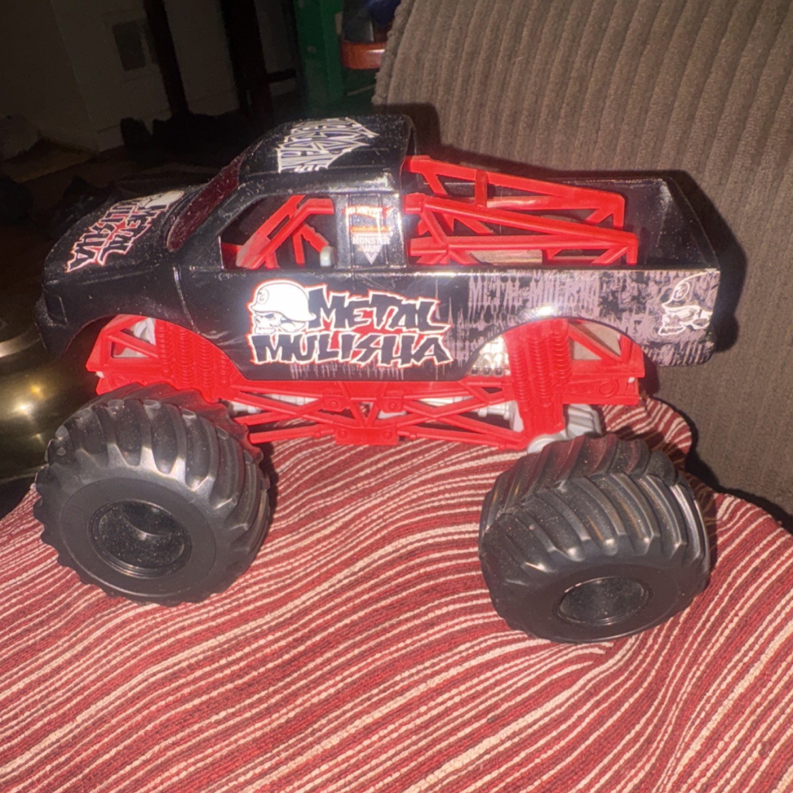 Metal Mulisha Monster Truck Toy Plastic and Metal Black Red Silver