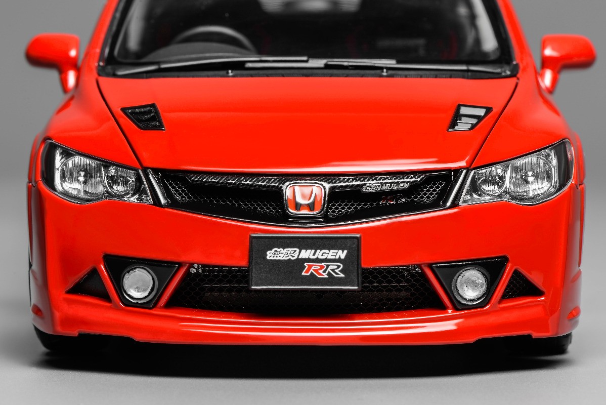 MotorHelix 1/18 Honda Civic Type R FD2 MUGEN RR Model Car Red Toys Gifts Display