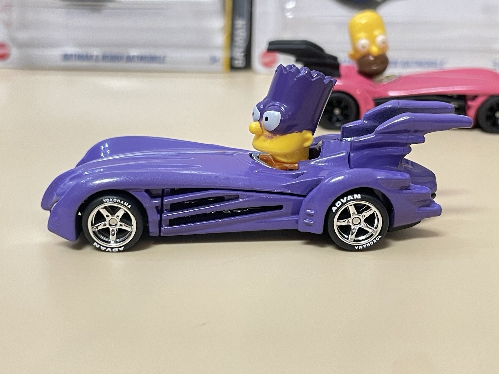 Hot Wheels The Simpsons Family Batmobile CUSTOM + CUSTOM Bartmobile