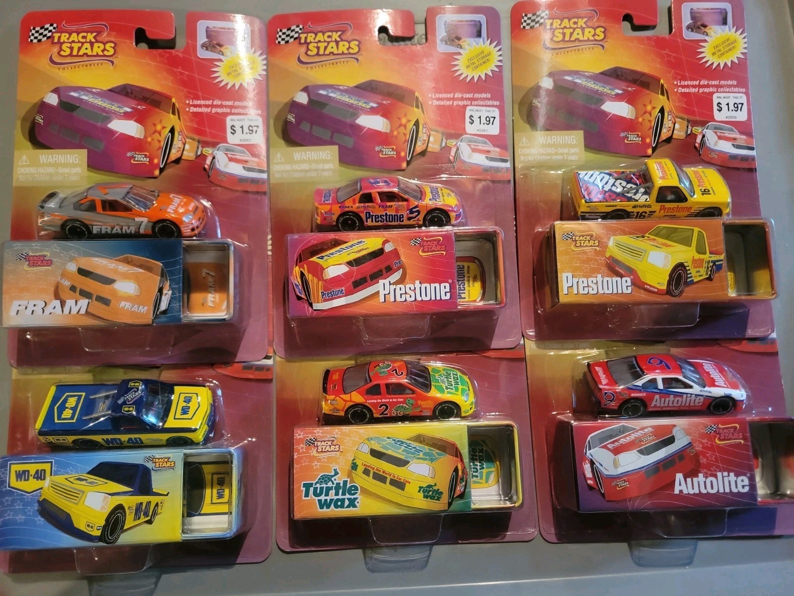Lot Of 6 Nascar/ Craftsman Truck Track Stars Collectables Prestone Fram Autolite
