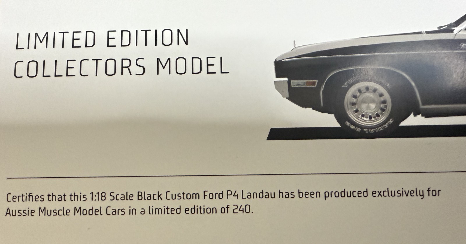 1:18 Authentic Collectables Ford P4 Landau Black Custom, Exclusive Only 240 Made