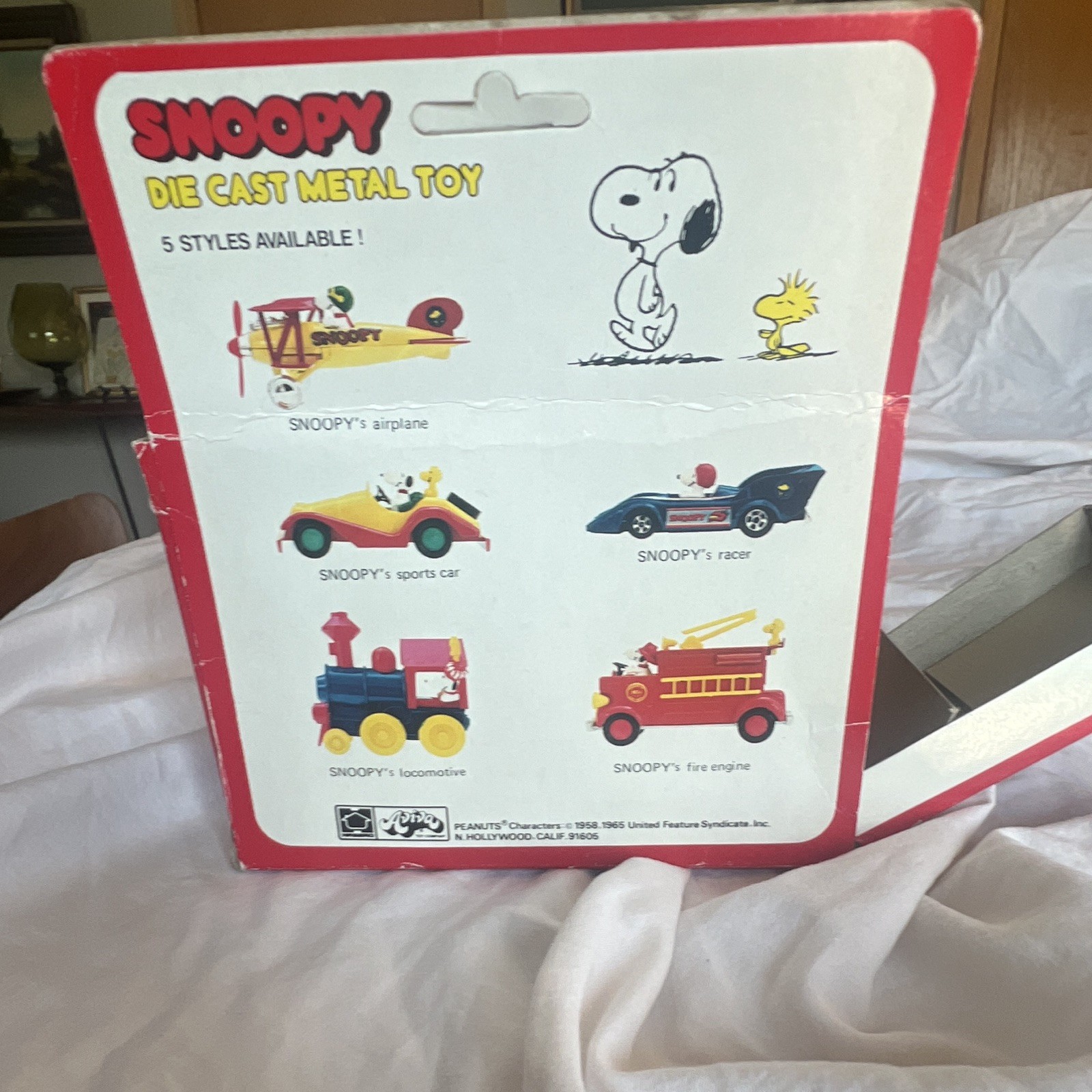1958 Aviva Snoopy Fire Engine Diecast Metal Vehicle Peanuts Theme