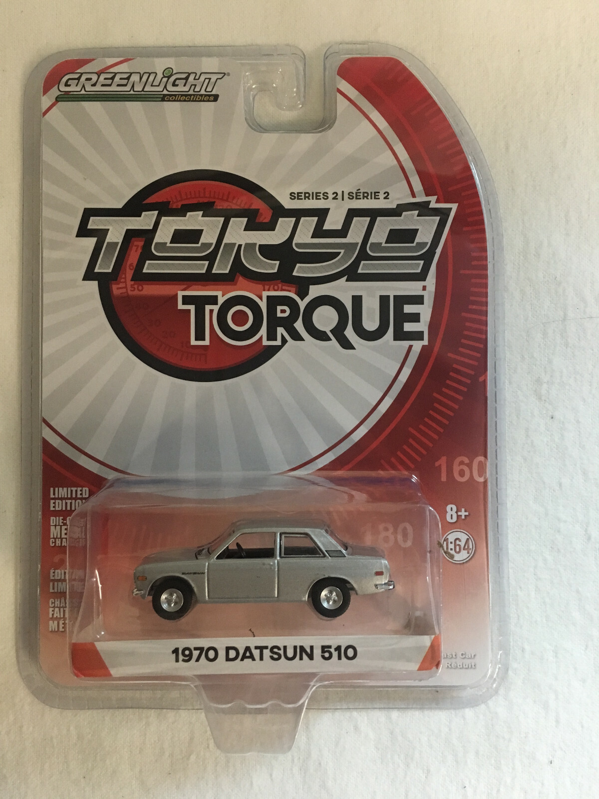 GREENLIGHT Tokyo Torque Series 2 1970 Datsun 510 29900-B Silver 1:64 Free Ship