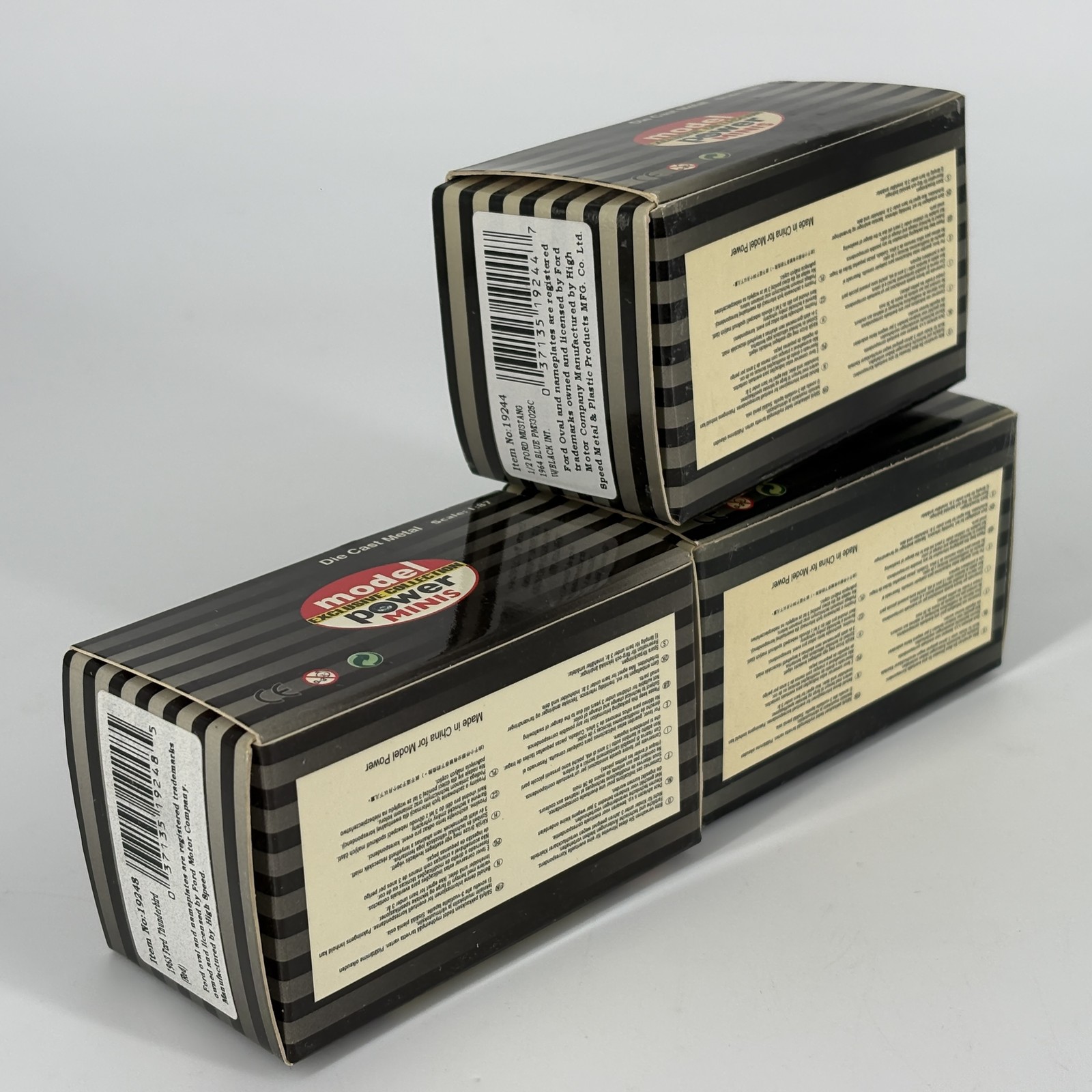 Model Power Minis 1:87 Diecast Exclusive Collection Set Ford Mustang Thunderbird