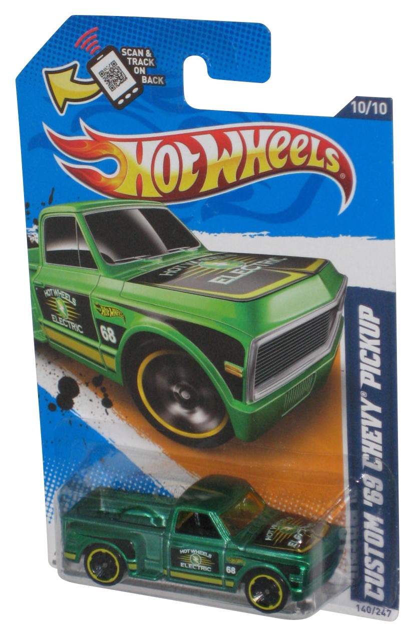 Hot Wheels HW City Works ’12 Green Custom ’69 Chevy Pickup 10/10 Toy Truck #140/