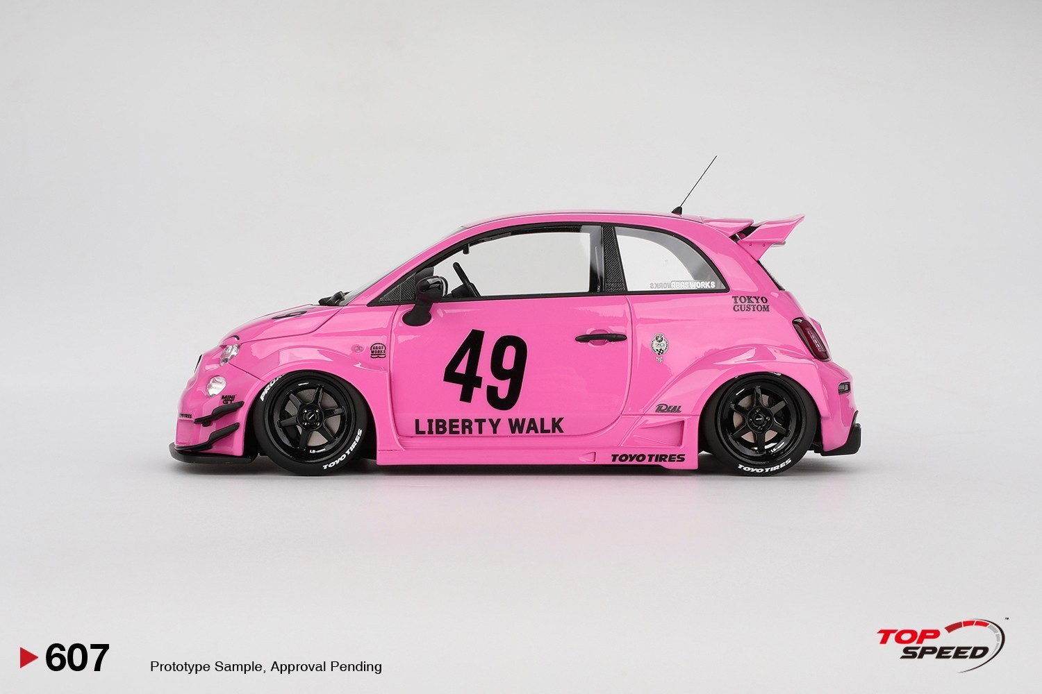 Top Speed 1:18 LB-WORKS x Abas Works Abarth 595 Pink TS0607
