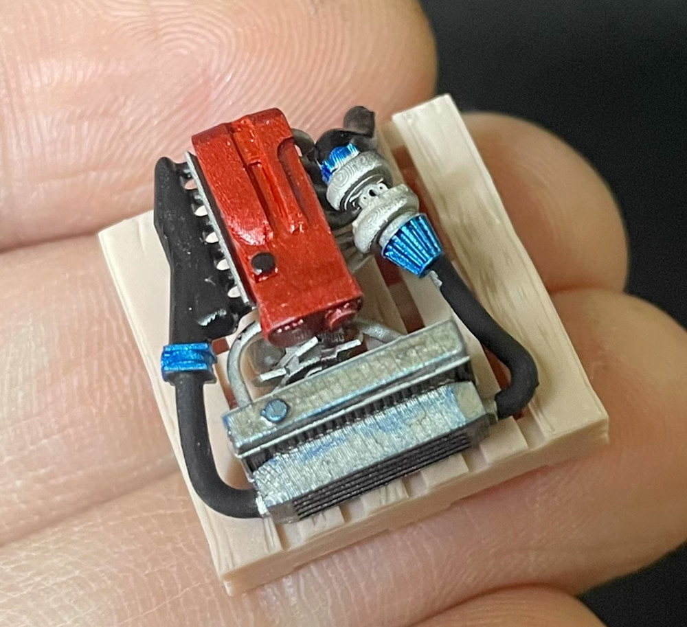 1/64 Diorama Garage Car Turbo Engine Model Tuning Workshop Scene Accessory Props