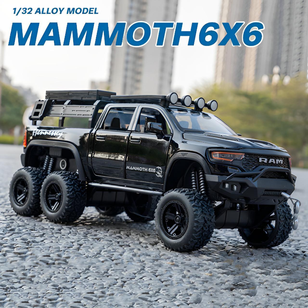 1:32 Dodge Ram 1500 Trx 6*6 Warlord Alloy Diecast Model Car with Sound & Light