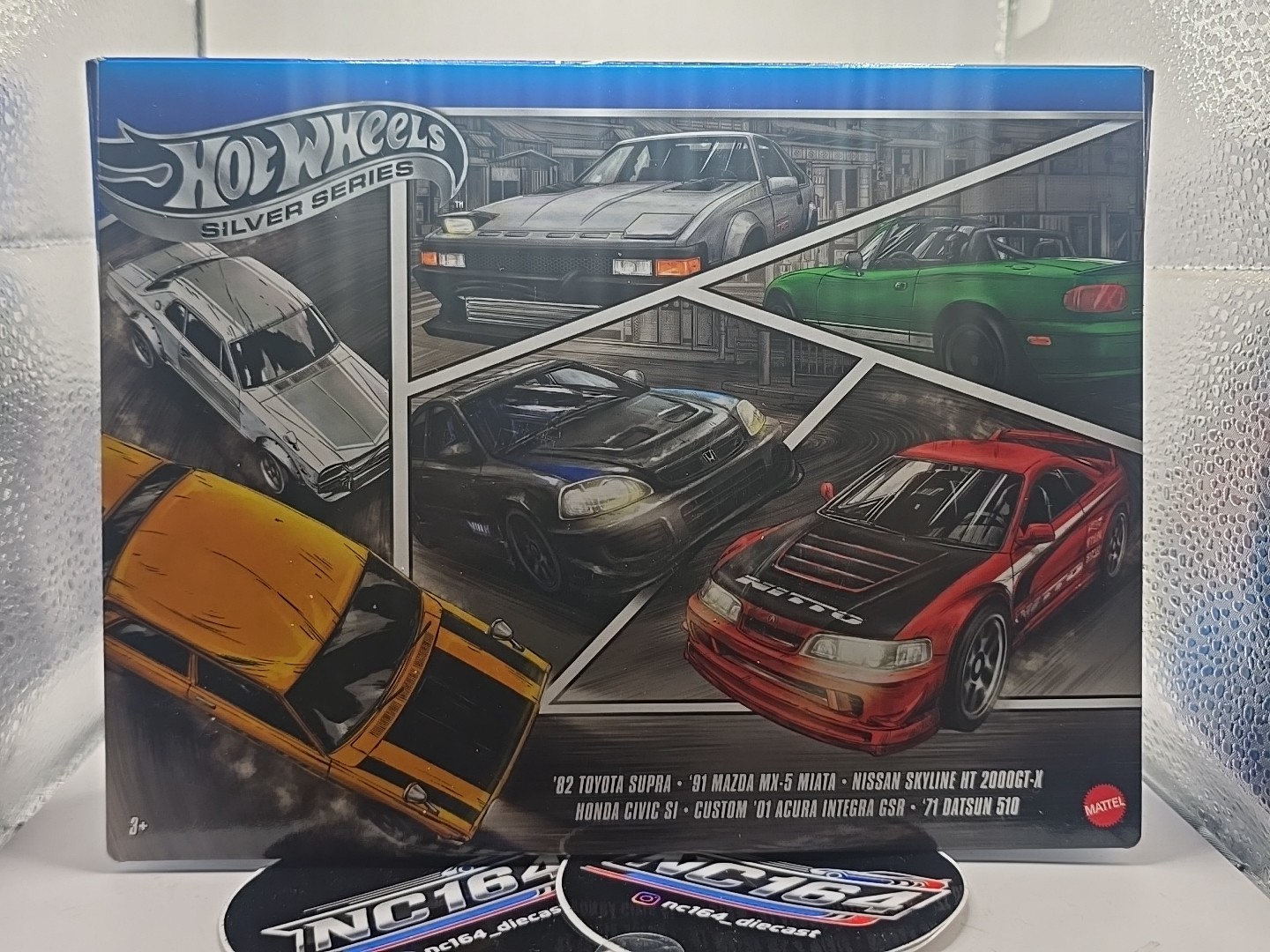 Hot Wheels JDM Silver Series 6 Pack Set Supra Skyline Civic Nissan Honda Toyota