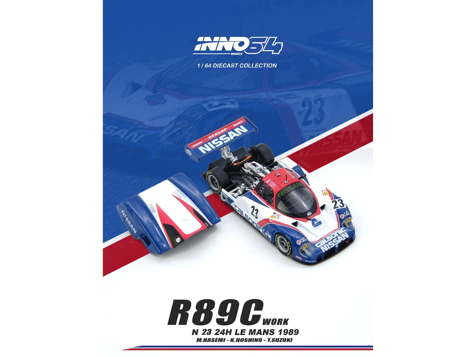 NISSAN R89C #23 “24H OF LE MANS” (1989) 1/64 BY INNO MODELS IN64-R89C-89LM23