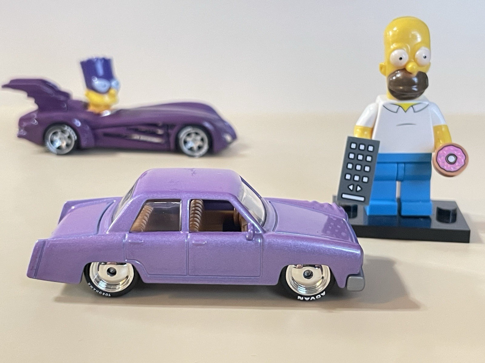 Hot Wheels The Simpsons Family Car CUSTOM + CUSTOM Bartmobile