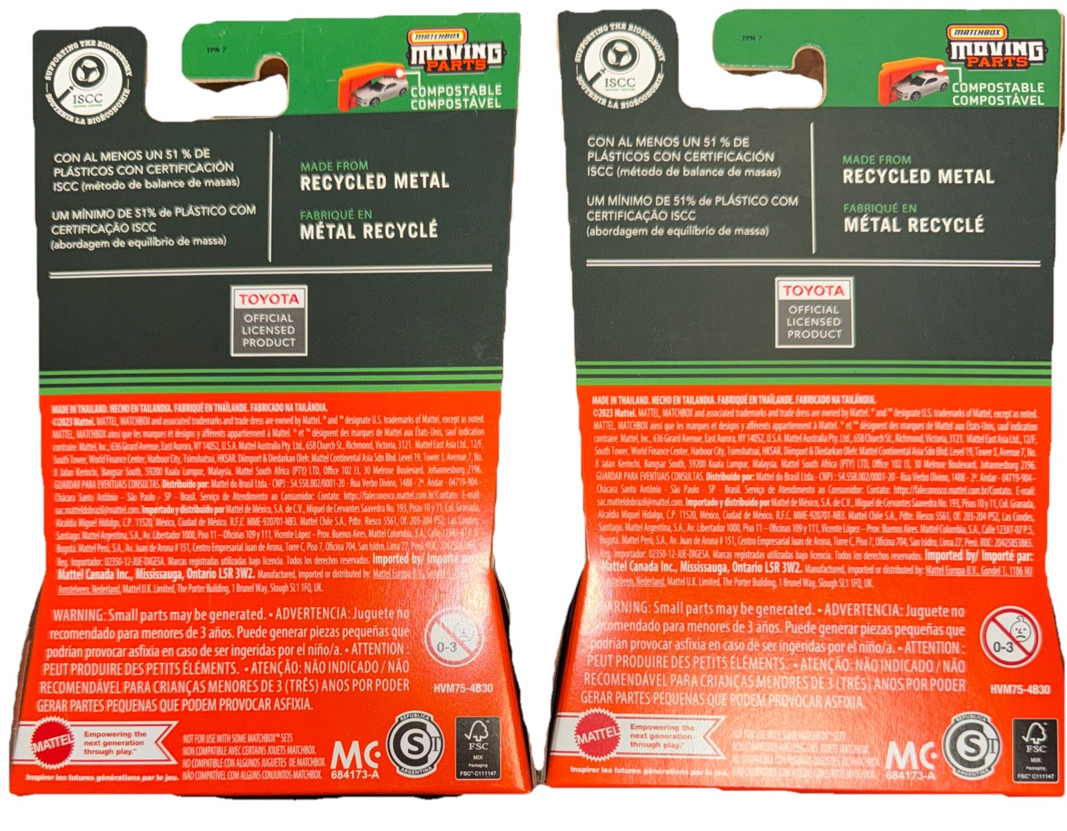 Lot Of 2 Matchbox 2023 Toyota Prius Red Moving Parts New In Package 1:64 Diecast
