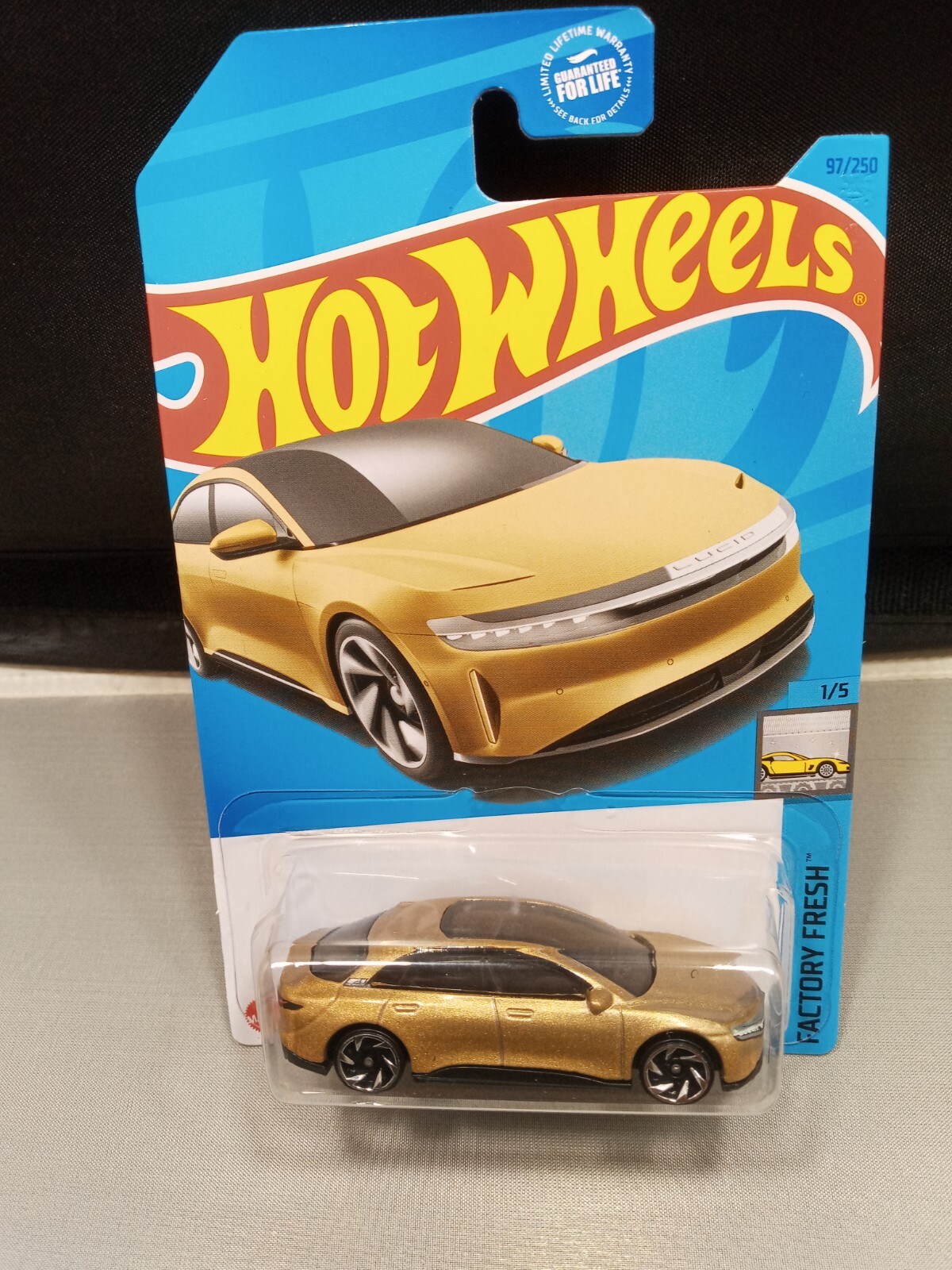 Hot Wheels Lucid Air Metalflake Eureka Gold Diecast Factory Fresh Series #1/5