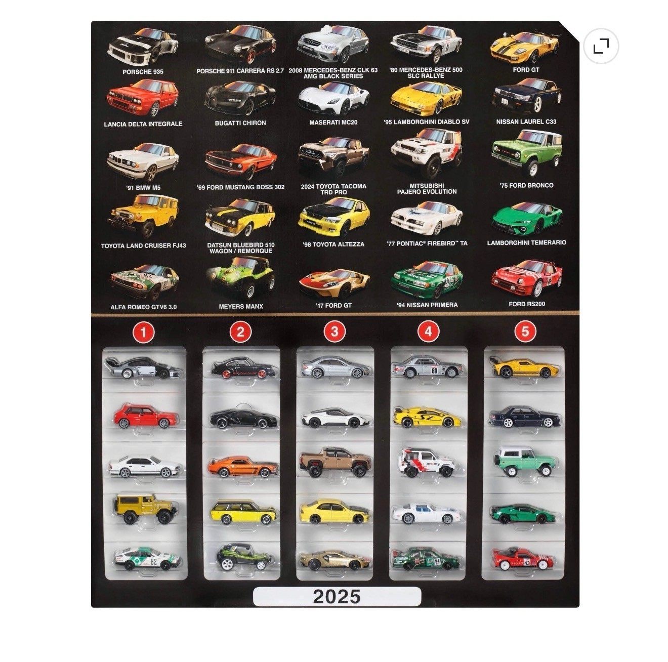Hot Wheels Boulevard 2025 25-Pack 1:64 Diecast Cars Unopened Box JFM00
