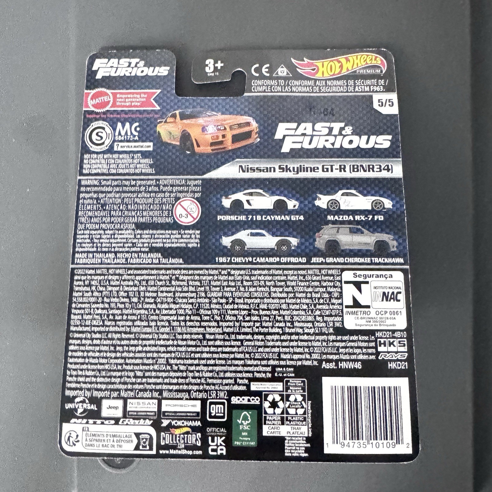 Hot Wheels 1:64 Fast & Furious Premium Nissan Skyline GT-R BNR34