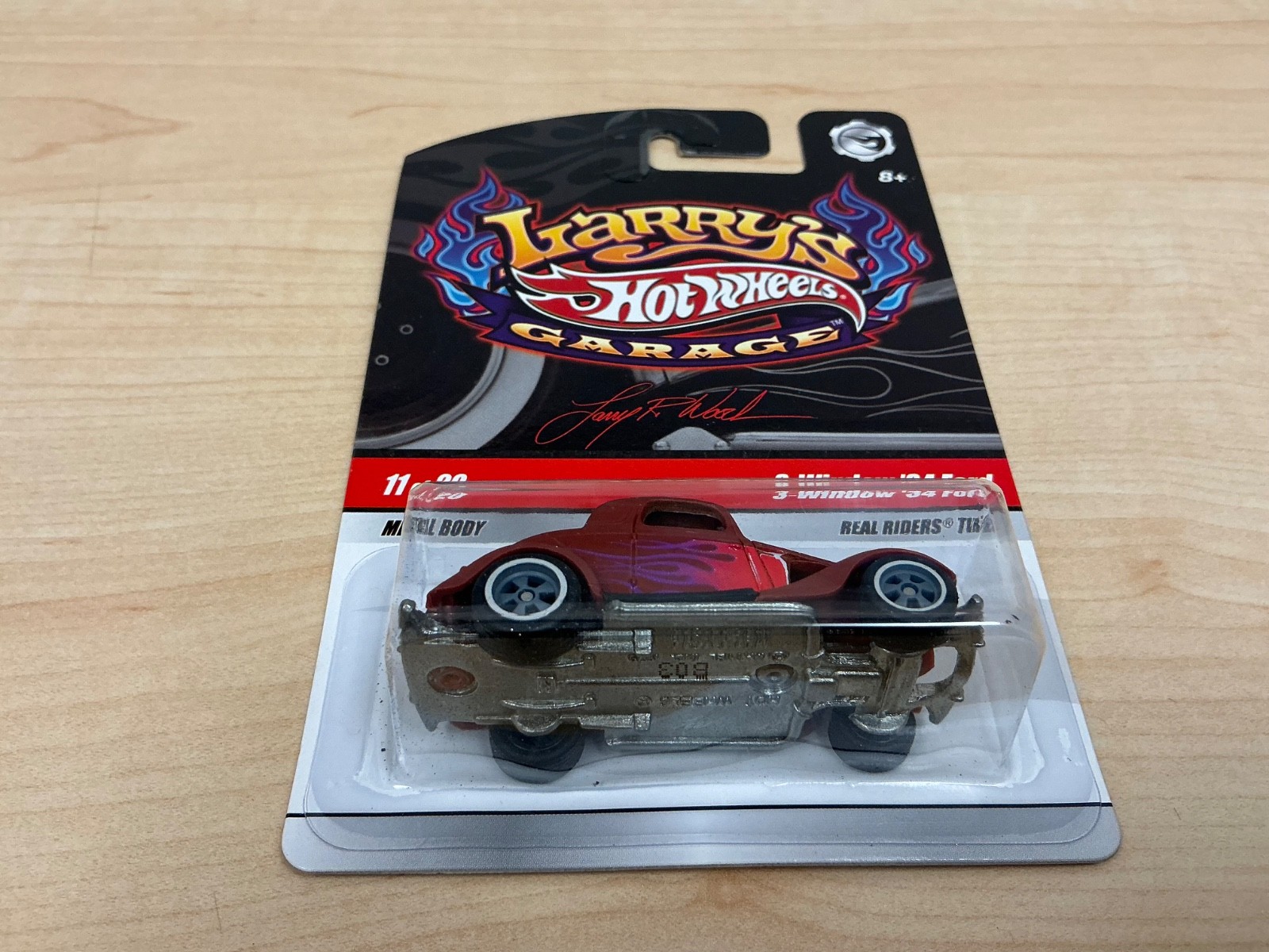 2009 Hot Wheels Larry’s Garage 3-Window ‘34 Ford Int Chase w/Real Riders Read
