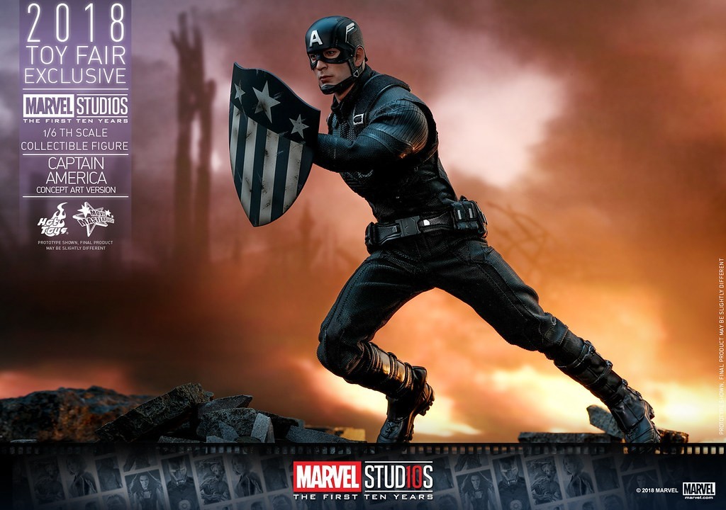 Hot Toys 1/6 mms488 Captain America Concept Art Version Marvel Open Box