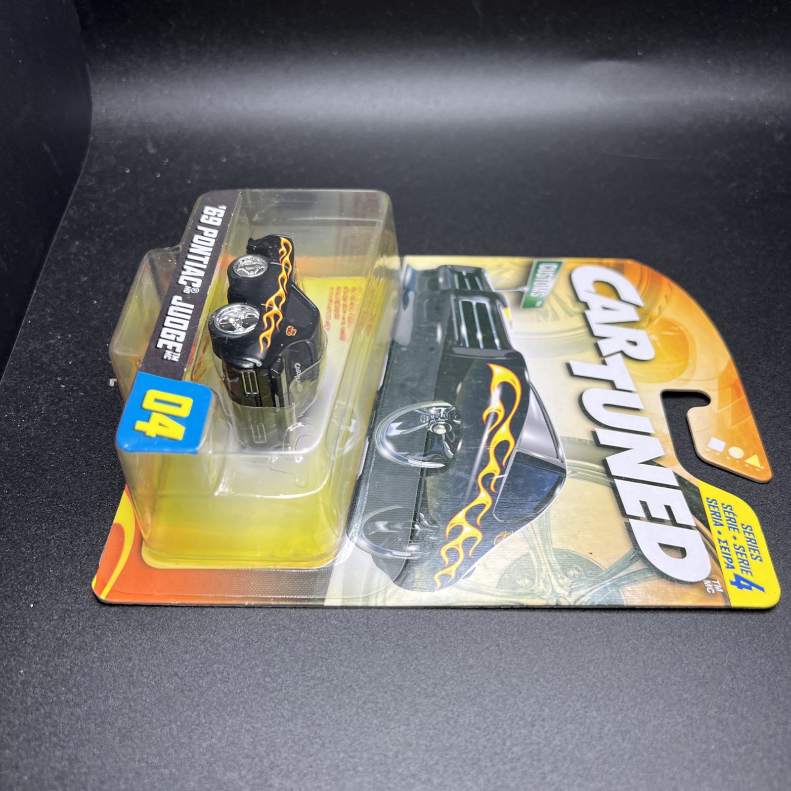 2025 Car Tuned Series 4 ~ ‘69 Pontiac Judge ~ Black W/Flames ~ Customs #04 ~ NEW